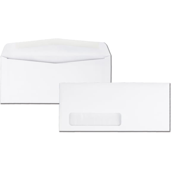 Quality Park Recycled No. 10 Window Envelopes, White, 500 / Box (Quantity)