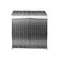 thumbnail image 1 of Cesto de lavandería MU:4LIFE 110L con bolsa dividida 2 secciones tapa ratán sintético gris oscuro, 1 of 5