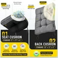 thumbnail image 4 of SUNROX Memory Foam Non Slip Rocking Chair Cushion, Set of Seat & Back Cushion with Ties for Indoor/Outdoor Rocker, FadeShield Water Resistant Thicken Durable Tufted Pads, 2 Piece, Heather Charcoal, 4 of 7