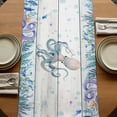 thumbnail image 5 of Table Runners 90 Inches Long Dress Scarves, Octopus Coastal Farmhouse Coffee/Dining/Kitchen Table Runner for Living Room, Summer Nautical Starfish Coral Grey Wooden 13x90 Inch, 5 of 9