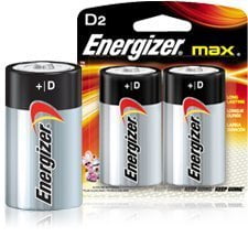 Energizer Alkaline Battery, 'D' Size, 2/PK ()