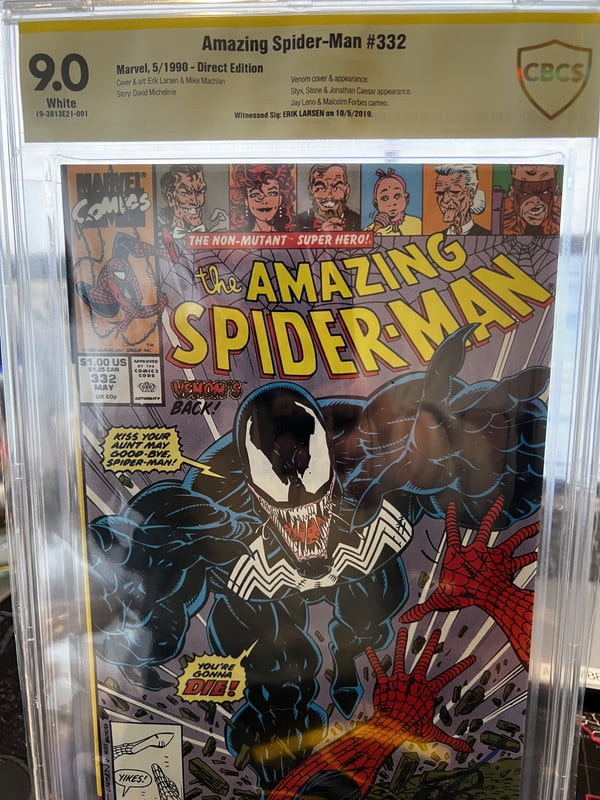 Amazing Spider-Man #332 CBCS 9.0 Signed Erik Larsen