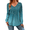 Blue-green XH363, variant on Zeagoo Womens Tops Long Sleeve Shirts V Neck Trendy Tee Pleated Tshirts Loose Tunic Work Clothes