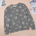 Black And White Line Hoodies Lady LongSleeve White Daisy Print Trendy Casual Hoodie Cheap