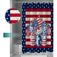 thumbnail image 6 of Watercolor Flowers 4th July Shower Curtain, American Flag Stars Shower Curtain Set with Hooks, Spring Summer Waterproof Fabric Shower Curtains for Bathroom Decor, 72x84 Inch Bath Curtain, 6 of 6