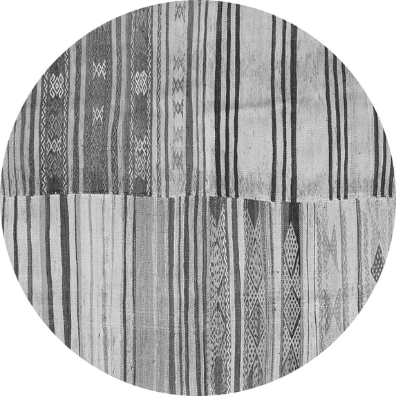 Ahgly Company Indoor Round Patchwork Gray Transitional Area Rugs, 7' Round