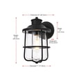 thumbnail image 2 of Elegant Lighting Huxley 7 Inch Outdoor Wall Sconce In Black, 2 of 8