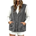 thumbnail image 5 of IUYRTFE Women's Relaxed Fit Denim Vest with Pockets – Button-Front V-Neck Sleeveless Casual Jacket for Spring Fall and Daily Layering, 5 of 9