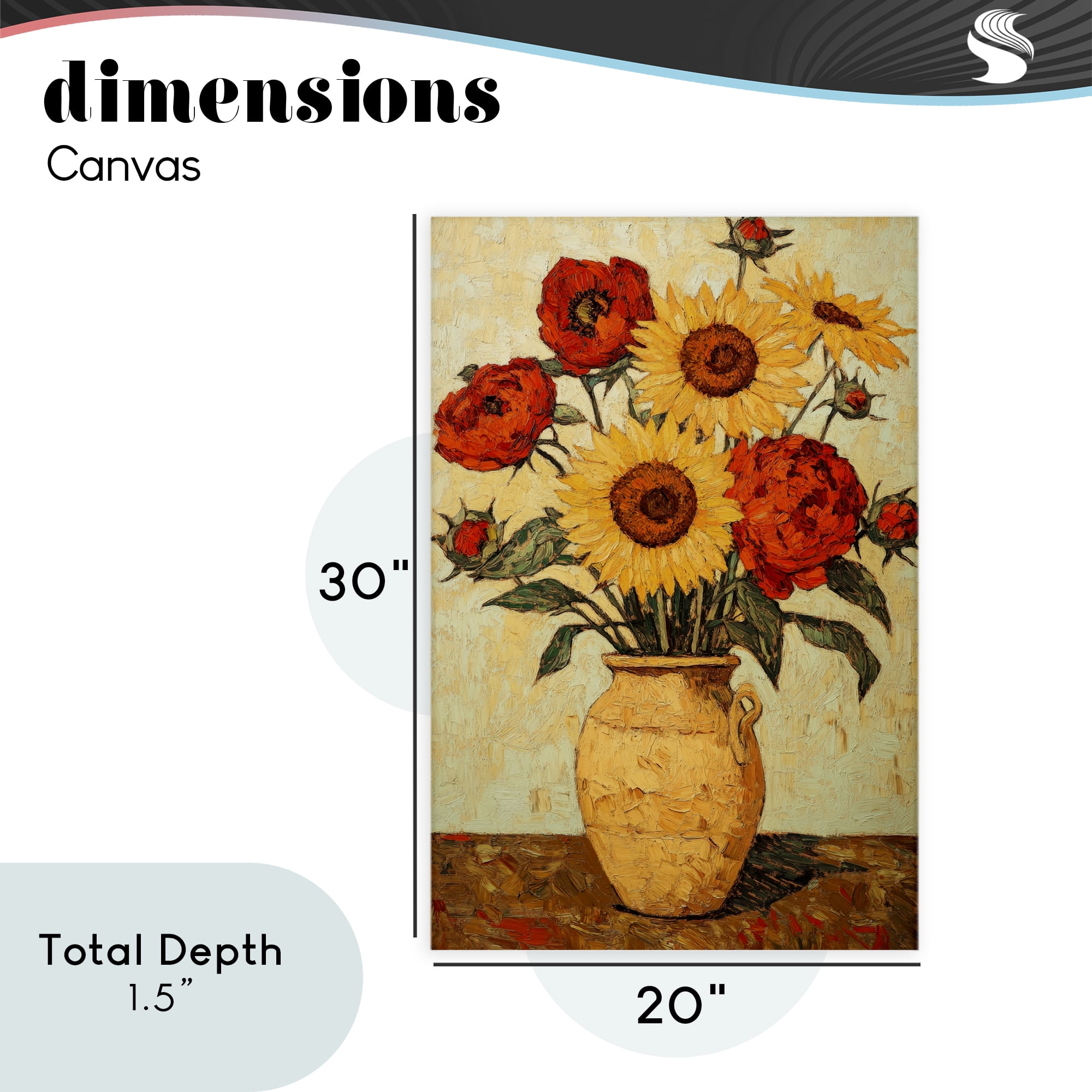 Rustic Flower Display Canvas Wall Art, design by Petal Prints Design