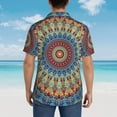 thumbnail image 6 of Disketp Hawaiian Shirts For Men,Round Mandala Print Mens Casual Short Sleeve Button Down Shirts Beach Shirt, 6 of 8