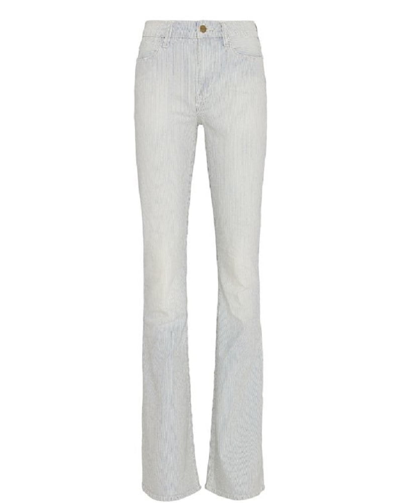 frame striped jeans