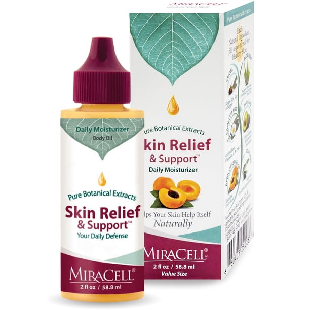 Miracell Alivio y apoyo para la piel Aceite de albaricoque Aceite de coco Aceite de sésamo Aceite de jojoba Aceite de aguacate Aceite de camelia Aceite de rosa mosqueta Suero de vitamina E 2 oz