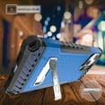 thumbnail image 4 of Tri-Shield Combination for iPhone 13 Case, Nakedcellphone [Military Grade] Rugged Cover with Metal Kickstand [Includes Wrist Strap Lanyard + Belt Clip Holster] - Blue, 4 of 10