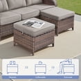 thumbnail image 4 of PARKWELL 5 Pieces Patio Furniture Set, Outdoor Swivel Gliders Rocker, All-Weather Wicker Conversation Set with Rattan Rocking Chair, Ottoman and 5" Thick Cushion for Porch Deck, Brown/Gray, 4 of 10