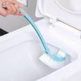thumbnail image 2 of Toilet Brush Double Sided Clean Brush with Curved Long Holder Simple Cleaning Tool for Home Bathroom Toilet (Blue), 2 of 6