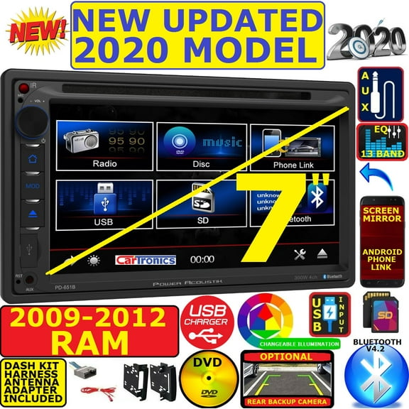 2009-2012 DODGE RAM TRUCK DVD BLUETOOTH TOUCHSCREEN USB CD AUX Car Radio Stereo