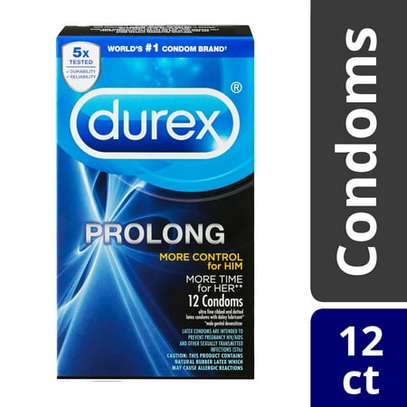 Durex Prolong Lubricated Latex Condoms - 12
