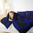 thumbnail image 4 of Feelyou Blue Pixelate Miner Queen Comforter Set, Stereoscopic Square Bedding Sets, Chic Honeycomb Abstract Reversible Bedding Comforter Set, Microfiber Bedroom Decor, 3 Pieces, 4 of 8
