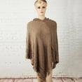 thumbnail image 4 of KOOYET Fashion Tassel Lady Women Knitted Poncho Irregularity Sweep Hoodde Coat Sweater Outwear, 4 of 6