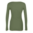 thumbnail image 3 of Women's Long Sleeve T-shirt Going Out Tops For Women Fall Long Sleeve Lightweight Tops Ribbed Crew Neck Shirts Winter Trendy Travel Clothes,Green Women's Long sleeve T-shirt S, 3 of 6
