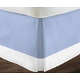 thumbnail image 3 of Luxury 1 Piece Split Corner Two Tone Tailored Bed Skirt, Twin Size 15 Inch Deep Pocket, 100% Egyptian Cotton, 800 Thread Count, Solid White/Light Blue Color., 3 of 3