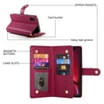 thumbnail image 4 of Crossbody for iPhone XS / iPhone X Phone Case Wallet with Card Slots Zipper Pocket, PU Leather Magnetic Shoulder Strap Purse Cover with Flip Kickstand for iPhone XS / iPhone X Women Girls, Red, 4 of 10