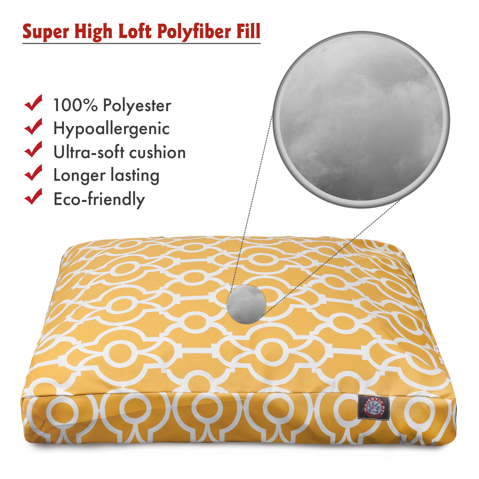 Majestic Pet | Athens Rectangle Pet Bed For Dogs, Removable Cover, Citrus, Medium