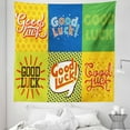thumbnail image 1 of Vintage Tapestry, Lucky Phrase Text Farewell Comic Book Pop Art Retro Typography Print, Fabric Wall Hanging Decor for Bedroom Living Room Dorm, 5 Sizes, Multicolor, by Ambesonne, 1 of 1