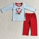 thumbnail image 1 of Conjunto de ropa de dormir con bordado de perro, ciervo y pato para niño y niña, conjunto de algodón verde, pantalones a cuadros, pijamas infantiles, venta al por mayor, 1 of 4