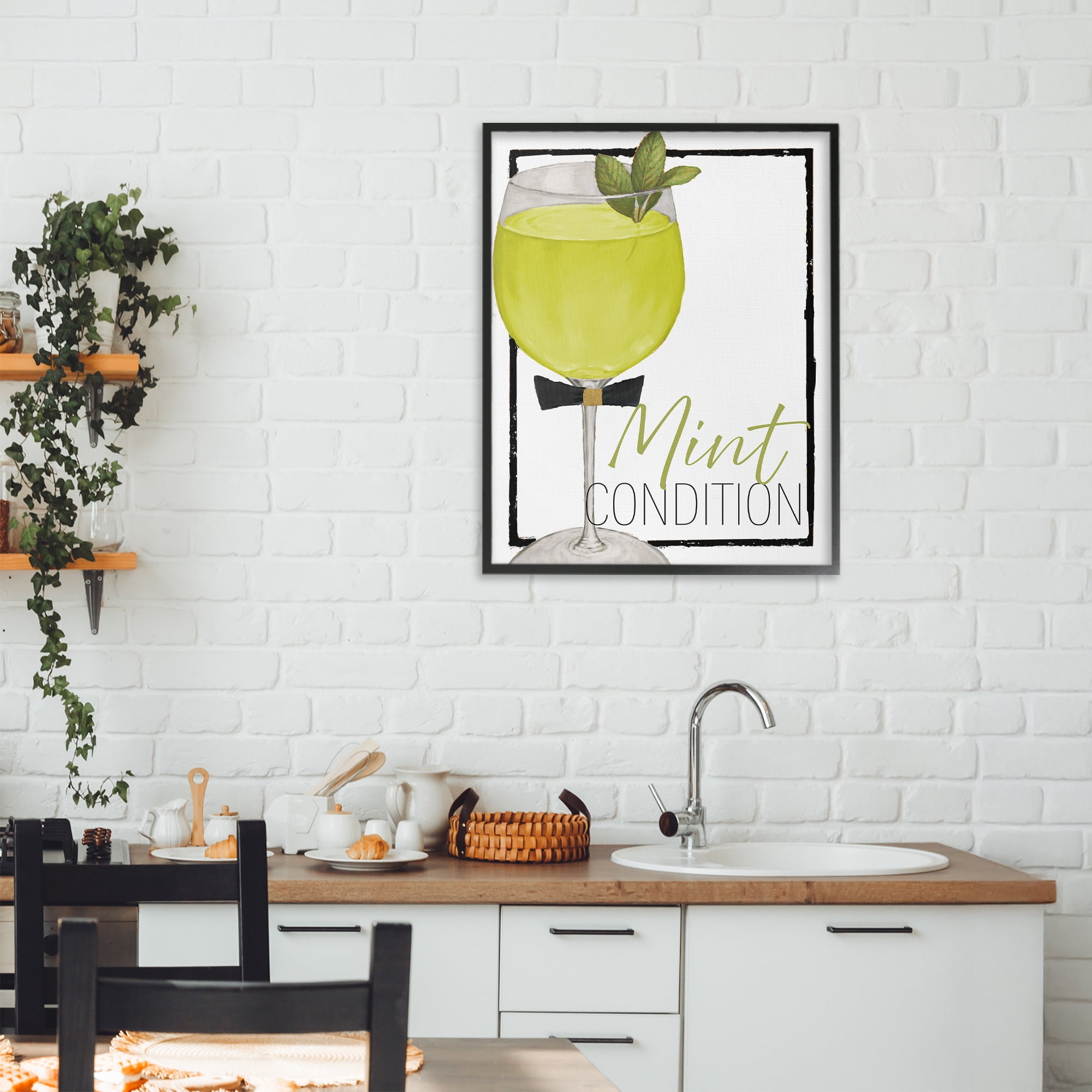 Stupell Industries Mint Condition Cocktail Black Framed Giclee Art, design by Lorenzo Collective