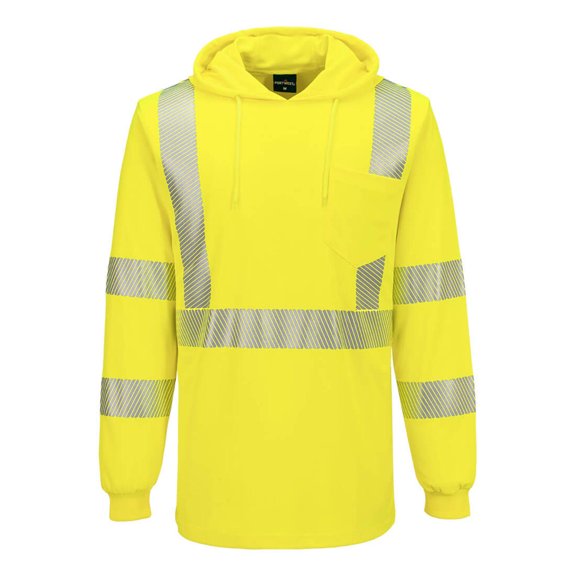 Portwest Hi-Vis Breathable Lightweight Hooded T-Shirt L042