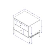 Manhattan Comfort Jasper Engineered Wood Nightstand in Gray Gloss/Gold