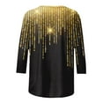 thumbnail image 4 of ZMHEGW T Shirts For Women Graphic Trendy Sequin Casual Printed Round Neck Loose Sleeved Quarter Sleeved Top Tshirts, 4 of 5