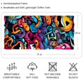 thumbnail image 2 of Graffiti Translucent Chiffon Yarn Silk Scarf - Lightweight and Breathable - 180*73 Size - Head Wrap for Women and Hair - Elegant Fashion Accessory, 2 of 6