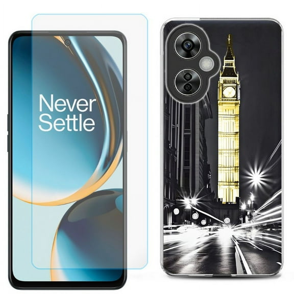 OneToughShield ® for OnePlus Nord N30 5G Shockproof Phone Case, with Tempered Glass Screen Protector - London Night