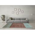 thumbnail image 3 of Ahgly Company Indoor Square Abstract Light Blue Modern Area Rugs, 5' Square, 3 of 4