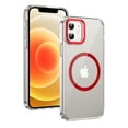 thumbnail image 2 of Magnetic for iPhone 12 Pro / 12 6.1" Clear Case Compatible with Magsafe Military-Grade Protection Shockproof Phone Bumper,Anti-Scratch Drop Proof Anti-Fingerprint Clear Hard Back Cover Back,Red, 2 of 9