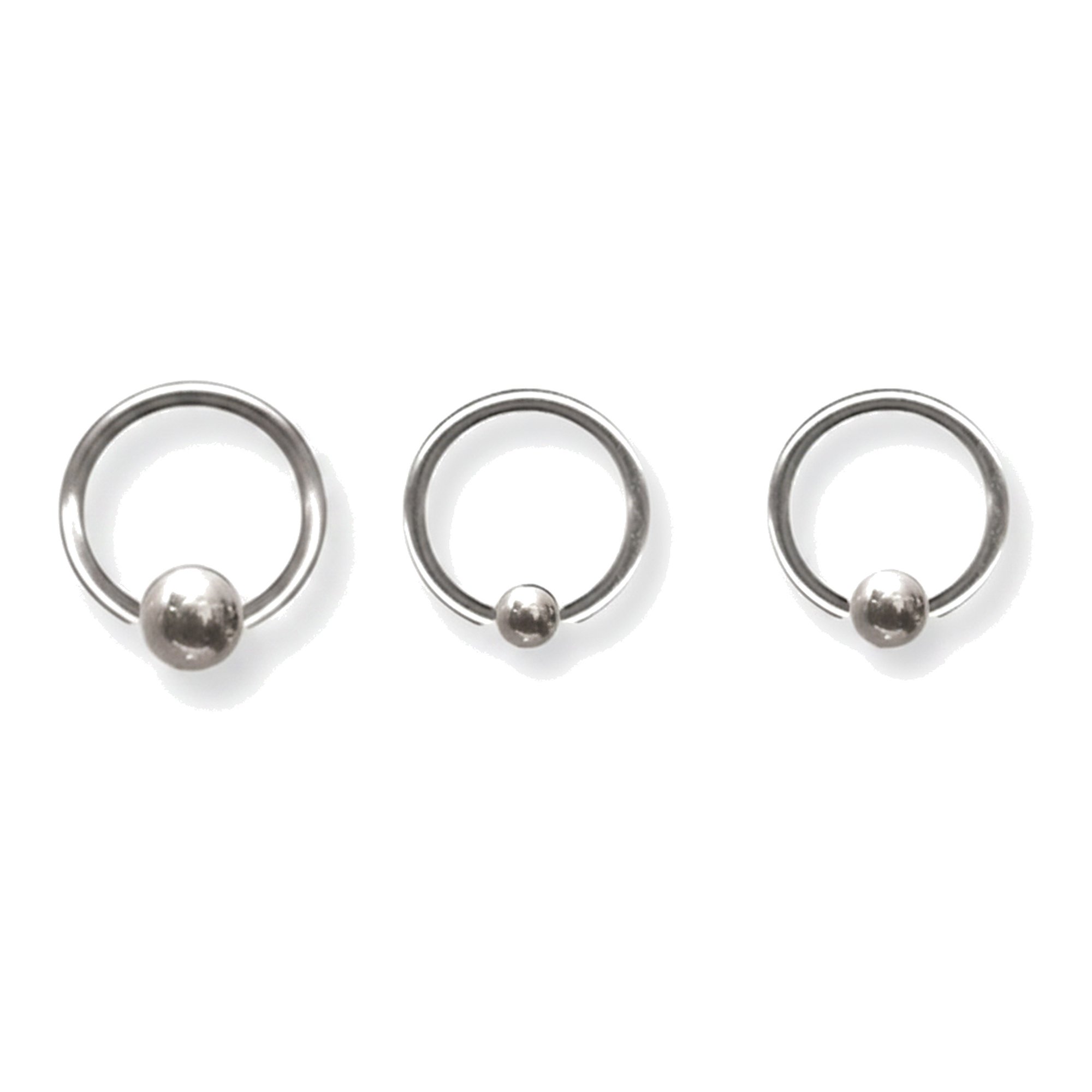 Jewelry by Sweet Pea Captive Surgical Steel Barbell Body Jewelry 16G Set of 3