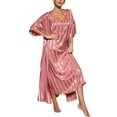 thumbnail image 1 of Women's Robes Solid Color Striped Satin Robe Femmes Women Sexy Nightwear Sleepwear 2 Pcs Set Pajamas L, 1 of 7