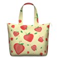 thumbnail image 1 of Sac Fourre-Tout de Voyage Léger avec Imprimés de Fraises et de Baies d'Été, Grand Sac de Fin de Semaine à Grande Capacité avec Fruits et Fleurs Frais, Sangle Ajustable pour Usage Quotidien, 1 of 5