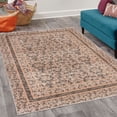 thumbnail image 2 of Leaf Decorative Rug, Bohemian Retro Pattern of Botanical Garden Blooms Rustic Effect Artwork, Quality Carpet for Bedroom Dorm and Living Room, 6 Sizes, Warm Taupe, by Ambesonne, 2 of 4