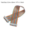 thumbnail image 2 of 1 Pcs 26 Pin Flat Rainbow Ribbon Cable FC/FC Female Connector 1FT 2.54mm Pitch Breadboard Jumper Wires, 2 of 4