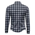 thumbnail image 5 of Men's Plaid Waffle Knit Sweatshirt Quarter Zip Pullover Stand Collar Long Sleeve Loose Fit Casual Sweatshirt For Fall Winter Daily Wear, S, 5 of 7