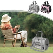 Iumwxz Organizers and Storage Portable Portable Pet Carrier Shoulder Straddle Pet Carrier Foldable Breathable Transparent Pet Carrier Dresser Shelf Cabinet Gray Polyester Online Shopping