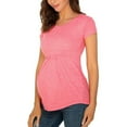 thumbnail image 4 of Women's Maternity Tops Tunic T-Shirt Pregnancy Clothes Ladies Fashion Solid Color Print Short Sleeve Pregnant Woman Casual Clothe Top, 4 of 5