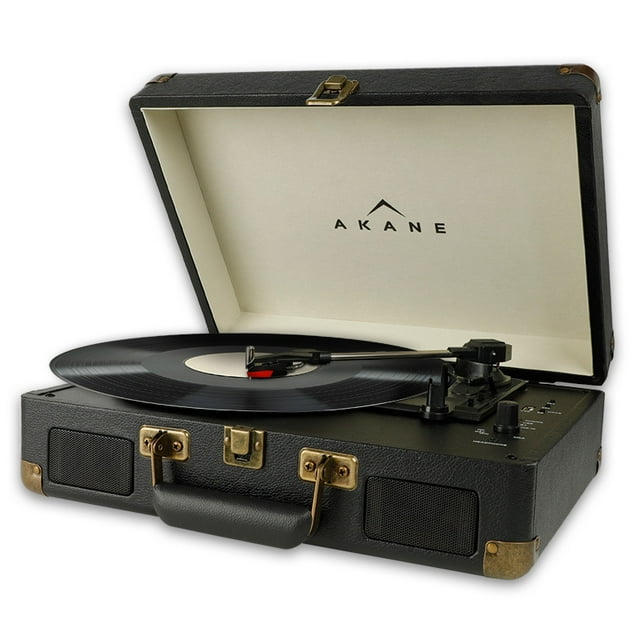 Tocadiscos Vinilo Vintage Akane Bluetooth Estéreo Tornamesa 3 Velocidades