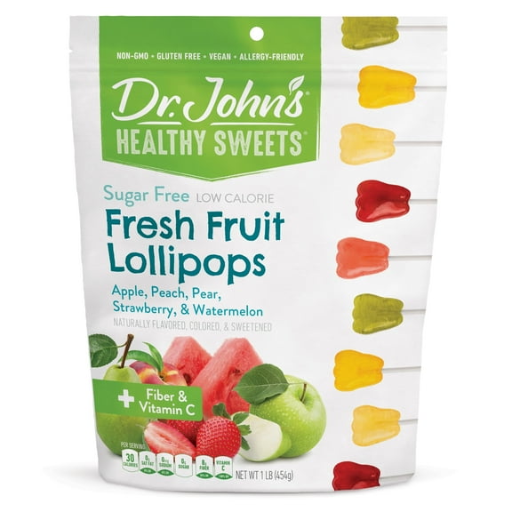 Dr. John's Xylitol Watermelon Dental Lollipops Fortified with Fiber and Vitamin, 150 Count, 2.5 LB