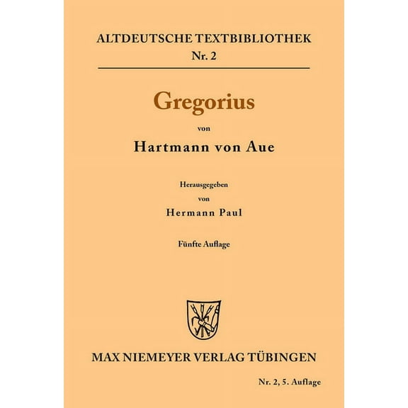 Altdeutsche Textbibliothek Gregorius, Book 2, (Paperback)
