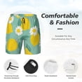 thumbnail image 3 of Naloa Lemons Chamomile Flowers And Leaves Print Men Swim Trunks with Compression Liner ,Board Shorts,Men's Swim Shorts with Drawstring and Elastic Waistband-XX-Large, 3 of 6