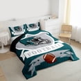 thumbnail image 3 of jejeloiu Rugby Ball Helmet Twin Comforter Sets,Football Sport Games Bedding Set For Kids Reversible 2 Pieces, 3 of 8